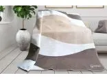Koc Glamour 150x200 tabbaco vanill fale beżowo brązowe